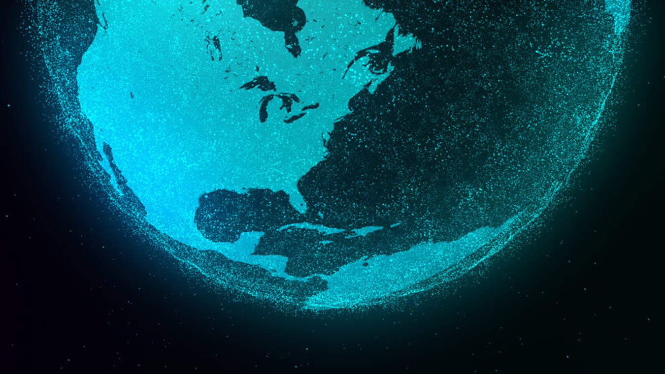 Half globe with particles